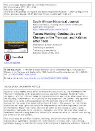 It is also known by names like : Pdf Tswana Hunting Continuities And Changes In The Transvaal And Kalahari After 1600