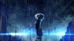 Sad boy in rain hd wallpapers wallpaper cave. Hd Wallpaper Woman Standing Under The Rain Digital Wallpaper Anime Girls Wallpaper Flare