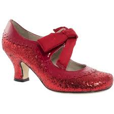 Red Hush Puppies Glitter Ribbon Tie Court Shoes Red Shoes Heels Dorothy Shoes Shoes