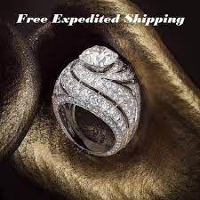Men S White Gold Over Lab Diamond Pinky Engagement Wedding Band Ring 4 00 Carat Silvergemsjewelry Mensweddingring Graff Diamonds Jewels Rings Graff Jewelry