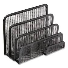 Oropy entryway mail holder with key hooks, 10.8 l×3.1 w×6.1 h, wall mounted matte black metal wire mesh storage basket with 5 hooks, easy to organize letters, magazines, keys, leashes for entryway. Wire Mesh Mail Sorter With Business Card Holder 4 Sections 6 1 4 To 16 Envelopes