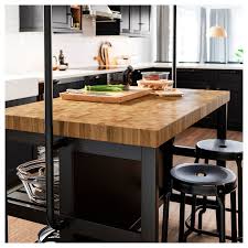 Bygel utility cart, ekby stilig bracket. Vadholma Kitchen Island With Rack Black Oak Ikea