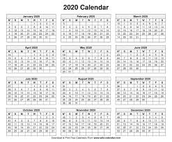 Free Printable 2020 Calendar Templates Calendar Printables Print Calendar Calendar Template