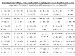 Expanding Double Brackets Maze Basic Algebra Bracket Expand