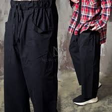 Wide Cotton Banded Pants 373