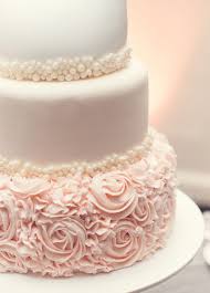 Pearl Tiers And Pink Rose Frosting On Wedding Cake Pretty Wedding Cakes Textured Wedding Cakes Cake