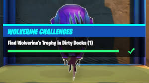 For the first week of challenges in chapter 2, season 4 you have to investigate mysterious claw marks as part of the first of six wolverine challenges. Find Wolverine S Trophy In Dirty Docks 1 Fortnite Wolverine Challenges Week 3 Youtube