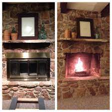 Removing a fire surround and replacing it with a fresh new mantlepiece is one of the best ways to give your fireplace a new lease of life. Here Are The Before And After Pics Of Our Fireplace I Removed The Old Firebox Insert And Discov Fireplace Inserts Removing Fireplace Removing Fireplace Insert