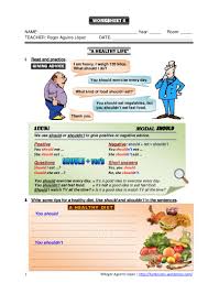 Test how well you know what you eat. Worksheet 04 Should Shouldn T