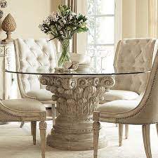 Jessica Mcclintock The Boutique Round Dining Table White Veil Round Dining Room Sets Round Dining Room Glass Round Dining Table