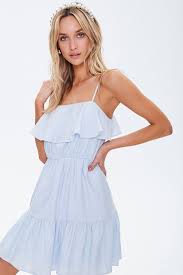 Flounce Cami Mini Dress In 2020 Mini Cami Dress Fashion Inspo Outfits Blue Dress Casual