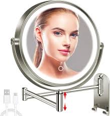 Wall-mounted Bathroom Mirrors Wall Mounted Makeup Mirror 10X  Magnification,8 Inch Double Sided Vanity Magnifying Mirror Round Make Up  Mirror 360 Rotation Vanity Mirror