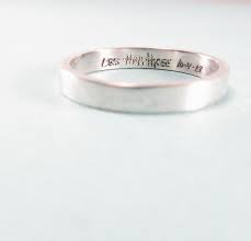 Personalized Ring Jewelry Actual Handwriting Ring Etsy Engraved Rings Silver Wedding Bands Personalized Rings