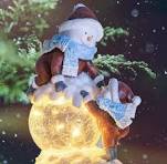 Amazon.com: Christmas Snow Water Lantern Glittering Snowman, Christmas  Decorations, Hand-Painted Resin Tabletop Christmas Snowman Statues with LED  ...