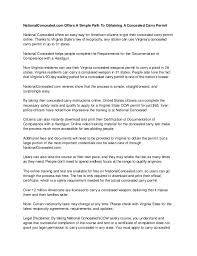 .and carry (concealed) a firearm according to virginia state law, you can legally carry (concealed) your firearm in any of the other 28 states the course us concealed offers online contains nationally recognized course training materials used in all 50 states. National Concealed Provide Online Training