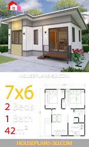 Small 2 bedroom house plans are ideal choice for young families, baby boomers and single people. Small House Plans 7x6 With 2 Bedrooms House Plans 3d