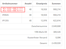 Now price is calculating like this: Problem With Total Calculation And Rounded Prices Page 2 Opencart Community