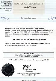 Aaa life insurance uses data encryption and ssl protocol to safeguard your data. Aaa Life Insurance Company Notice Of Eligibility Linda Vernon Humor