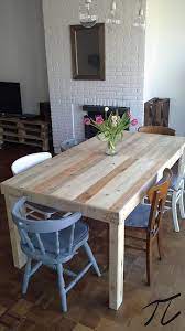 Une palette présente la forme idéale pour réaliser une table basse à installer dans le jardin ou dans un intérieur de style loft. Diy Pallet Dining Table Pallet Furniture Diy Table Palette Table A Manger Palette Tables En Palettes De Bois