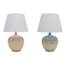 Sold and shipped by lamps plus. Tenby Table Lamp Glazed Ceramic Base And Fabric Coated Shade Pink Or Blue Ebay