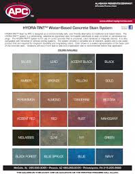 decorative concrete color charts sealant depot resources