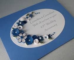 Quilled 65th Sapphire Wedding Anniversary Card Handmade Etsy Anniversary Cards Handmade Wedding Cards Handmade Wedding Anniversary Cards
