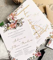 Rustic Boho Design With Watercolor Flowers Sometimes One Bride Loves Elaborate Design And The Oth In 2020 Wedding Cards Wedding Invitations Modern Wedding Invitations