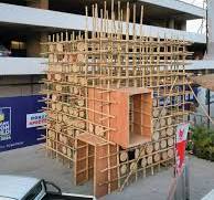 Crisscrossing bamboo poles and woven raffia mats come together in a  harmonious blend of tradition and innovation at the Site Office Pavilion by  @htlafrica., Designed for the Ecobank Design and Build ...