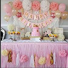 Www Amazon Com Qians Party Decorations Birthday Garland Dp B01kvqvume Ref X3d First Birthday Decorations Gold Baby Shower Decorations Girls Party Decorations