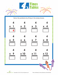 Times Tables 4s Worksheet Education Com Times Tables Times Tables Worksheets Worksheets