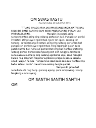 Contoh pidato bahasa bali pembuka dan penutup. Penutup Pidato Bahasa Bali Sketsa