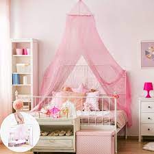 Pillowfort dip dye bed play area canopy pink white 100 x 180 ceiling mount new. Princess Bed Canopy Kids Bed Curtain In Pink With Silver Sequins Sequins Quick And Easy To Install In Nursery Perfect Gift For Girls Daughters And Granddaughters Amazon De Baby