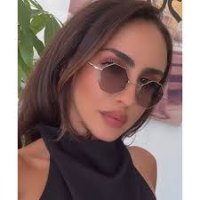 NEW Gucci GG1814S Metal Gold Brown Hexagon Sunglasses