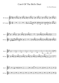 This clarinet arrangement of jingle bells is in the key of d (concert c). Carol Of The Bells Duet Sheet Music For Trumpet Clarinet Mixed Duet Musescore Com