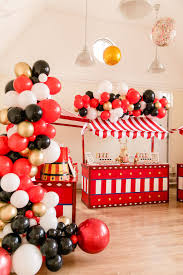 Balloon 5th Birthday Decoration Ideas For Boy Greatest Showman Circus Birthday Party Kara S Party Ideas Black And Gold Balloons Circus Birthday Party Circus Birthday Party Theme