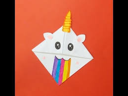 Origami Unicorn Bookmark Tutorial How To Make A Paper Unicorn Bookmark Collab With Red Ted Art Origami Unicorn Bookmark Origami Unicorn Easy Book Origami