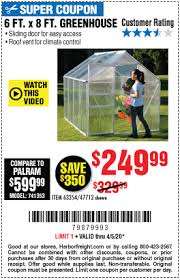 One Stop Gardens 6 Ft X 8 Ft Greenhouse For 249 99 In 2020 Greenhouse Harbor Freight Greenhouse Harbor Freight Tools