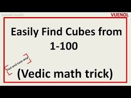 Easily Find Cube From 1 To 100 Mentally Fast Trick Vedic Maths Math Methods Math Tricks Math