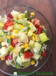 Paprika Mais Salat Mit Apfel Und Fruhlingszwiebeln Salat Paprika Salat Paprikasalat
