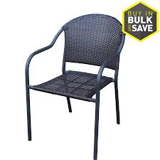 Style Selections Pelham Bay Black Wicker Stackable Metal Stationary Dining Chair S With No Fabric Woven Seat Lowes Com Patio Dining Chairs Outdoor Dining Chairs Wicker Dining Chairs
