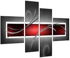 Find art in all the colors of the rainbow and beyond. Amazon Com Red Black Grey Abstract Canvas Wall Art Pictures Split Panel Set Xl 160cm 63 Wide Posters Prints