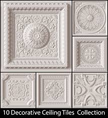 10 Decorative Ceiling Tile Collection 3d Model Decorative Ceiling Tile Ceiling Tile Ceiling Design