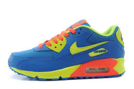 Womens Sneakers Nike Air Max 90 Gs Blue Yellow Orange Air Max 90 Women Nike Official Website U Nike Sneakers Women Sneakers Nike Air Max Air Max 90 Women