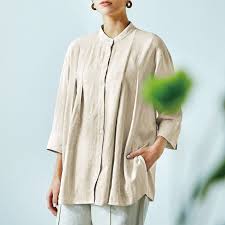 el:ment 染色してない生成りを生かした とろりさらり肌ざわり レーヨン麻 の羽織（はお）りシャツの会｜el:ment[エル：メント]｜フェリシモ【公式通販】