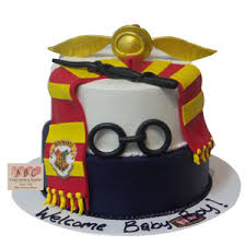 Welcome the new little muggle with this adorable banner. 2284 Harry Potter Baby Shower Cake Abc Cake Shop Bakery