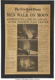By the new york times. Neil Armstrong Signed New York Times Front Page July 21 1969 Lot 41195 Heritage Auctions
