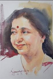 A Watercolour & pen sketch of 'Ashatai Bhosale'
