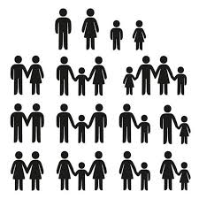 Black And White Icons People Family Icons Set Adults And Children Stick Figure Symbols Icon Set Icon Vector Art Illustration