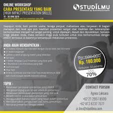 The conversation section shows a sample dialogue. Tema Online Workshop Cara Studilmu Businessgrowth Facebook