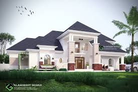 Modified Architectural Design Of A Proposed 5 Bedroom Bungalow With Pent House Abuja Nigeria Build Bungalow Design House Plans Mansion Beautiful House Plans
